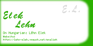 elek lehn business card